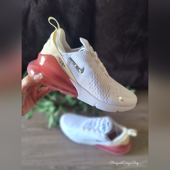 Bling Nike Women's Air Max 270 Sneakers Customized With Crystals Bling Shoes - Picture 1 of 7